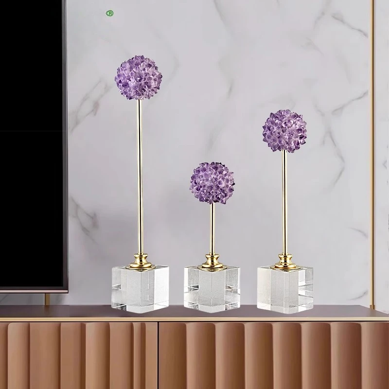Light luxury amethyst flower ball ornament, living room entrance desktop TV cabinet decoration, housewarming, new home
Light luxury amethyst flower ball ornament, living room entrance desktop TV cabinet decoration, housewarming, new home