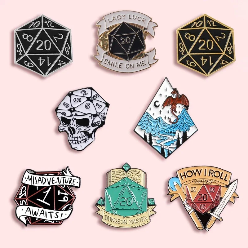 20 Face Dice Metal Enamel Brooch Fashion Personality D20 DnD Dice Game Badge Pin Cartoon Trendy Costume Backpack Jewelry Gift
20 Face Dice Metal Enamel Brooch Fashion Personality D20 DnD Dice Game Badge Pin Cartoon Trendy Costume Backpack Jewelry Gift