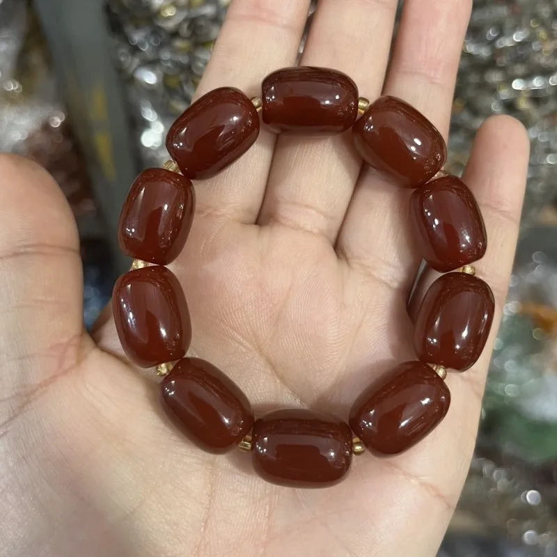 Natural Brazilian Agate Silk-wrapped Bucket Beads Bracelet Passepartout Men's Bracelet Fashion and Wealth Personalized Jewelry
Natural Brazilian Agate Silk-wrapped Bucket Beads Bracelet Passepartout Men's Bracelet Fashion and Wealth Personalized Jewelry