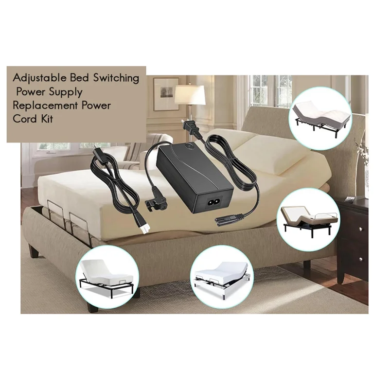 BHBD-Adjustable Bed Base Power Supply Adapter,Electric Bed Power Supply Replacement Power Cord Kit US Plug
BHBD-Adjustable Bed Base Power Supply Adapter,Electric Bed Power Supply Replacement Power Cord Kit US Plug
