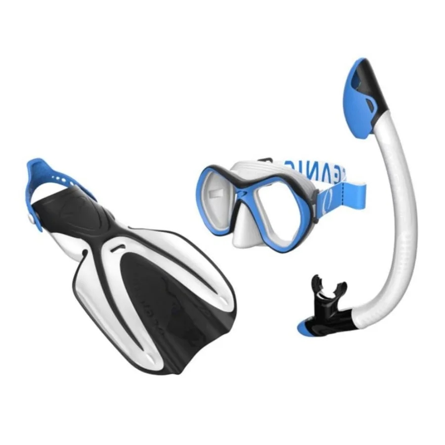 Youth snorkeling set: tempered-glass mask, silicone fins, dry-top snorkel blue/gray, adjustable fit, safe comfortable for kids
Youth snorkeling set: tempered-glass mask, silicone fins, dry-top snorkel blue/gray, adjustable fit, safe comfortable for kids