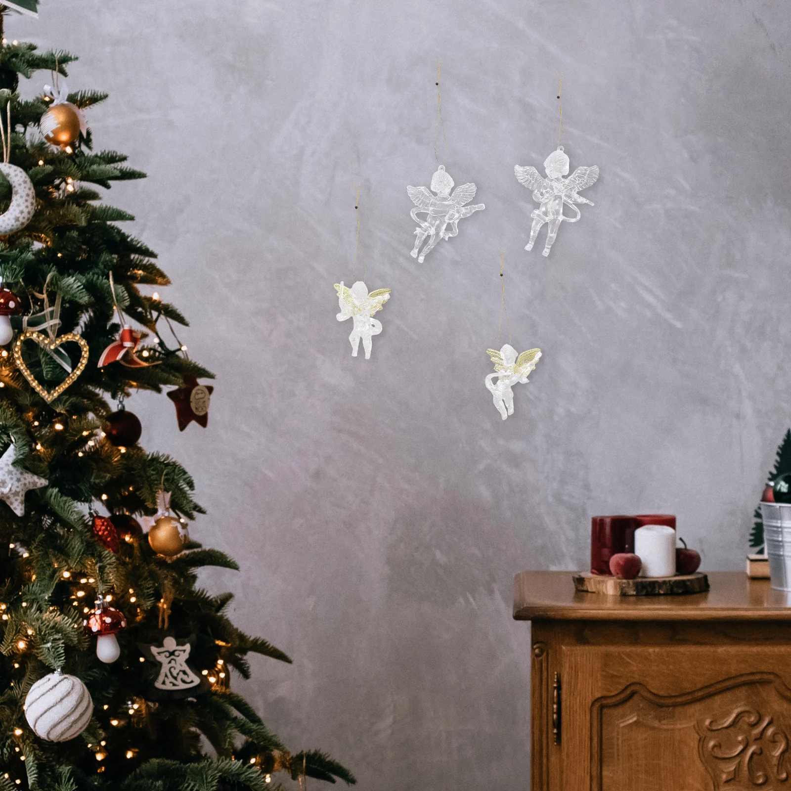 8pcs Angel Shaped Pendant Ornaments Clear Acrylic Christmas Hanging Decorations For Tree Wall Wedding Party Xmas Decor 
8pcs Angel Shaped Pendant Ornaments Clear Acrylic Christmas Hanging Decorations For Tree Wall Wedding Party Xmas Decor