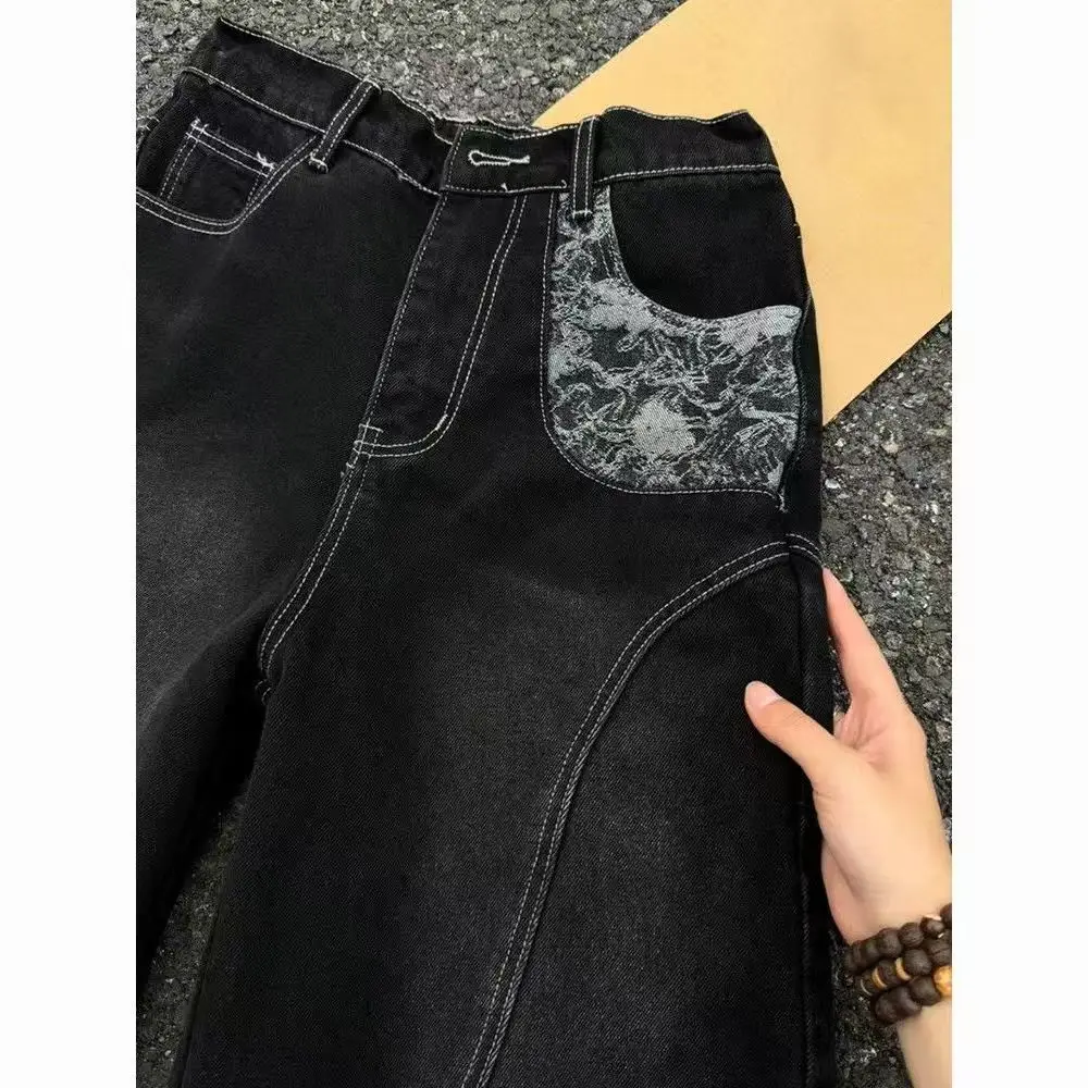 American Retro Black High Street Embroidered Jeans Men's Summer Outdoor Washed Shorts Slim Casual Fashion Straight-Leg Trousers
American Retro Black High Street Embroidered Jeans Men's Summer Outdoor Washed Shorts Slim Casual Fashion Straight-Leg Trousers
