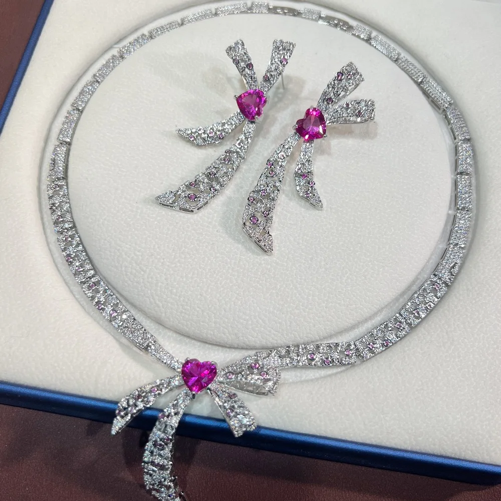 2pcs Luxury Zircon Pearl Necklace Earrings Set Romantic Dubai Bridal Wedding Party Jewelry Accessories
2pcs Luxury Zircon Pearl Necklace Earrings Set Romantic Dubai Bridal Wedding Party Jewelry Accessories