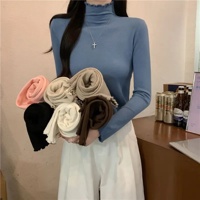 Autumn Winter Women's Slim Fit Knitted Base Shirt Korean Style Casual Fashion plus Size Thermal Top Polyester Fiber Long Sleeve
Autumn Winter Women's Slim Fit Knitted Base Shirt Korean Style Casual Fashion plus Size Thermal Top Polyester Fiber Long Sleeve