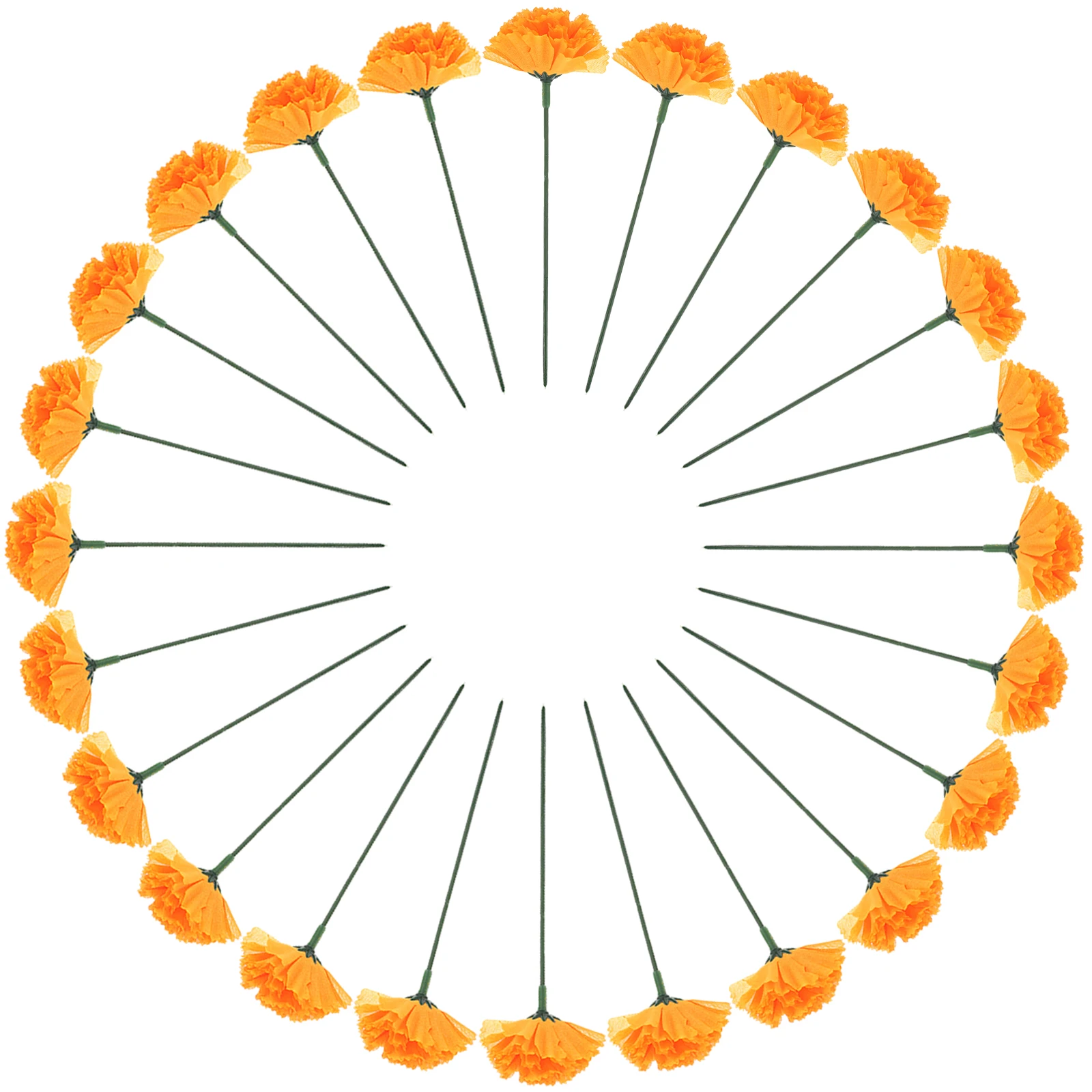 1 set Artificial Marigold Flowers 2" With 6" Stems Orange Silk Petals For Diwali Temple Decoration Party Wedding Home Decor
1 set Artificial Marigold Flowers 2" With 6" Stems Orange Silk Petals For Diwali Temple Decoration Party Wedding Home Decor