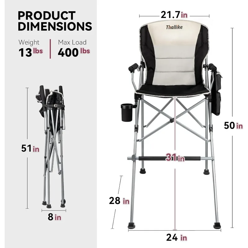 Portable Camping Bar Height Folding Photoshoot Chairs -Directors Makeup Salon High Chairwith Stroage Bag Cup Holder N
Portable Camping Bar Height Folding Photoshoot Chairs -Directors Makeup Salon High Chairwith Stroage Bag Cup Holder N