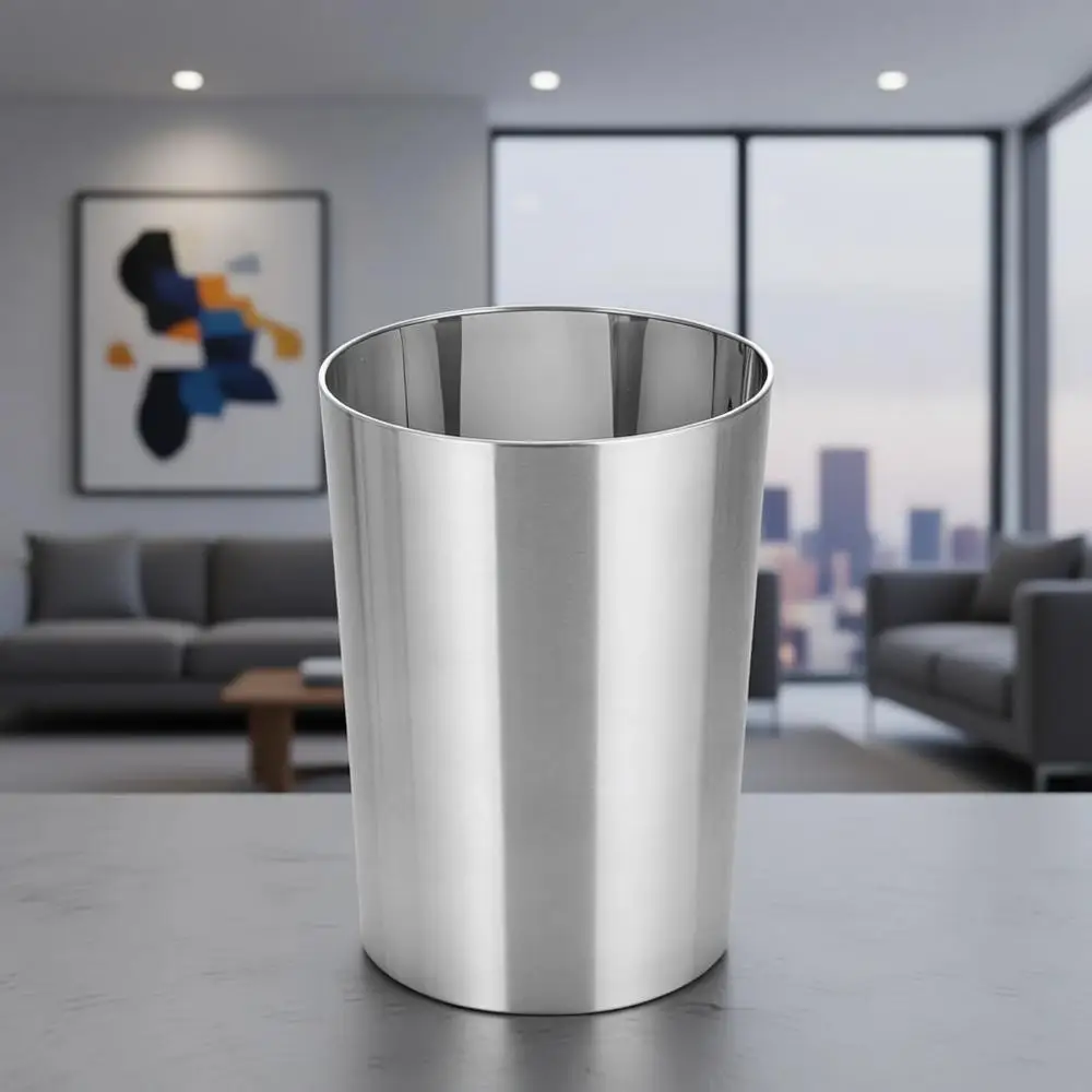 Small 4 Gallon Stainless Steel Round Trash Can, Suitable for Bathroom, Kitchen, or Home Office, Waste and Recycle Bin
Small 4 Gallon Stainless Steel Round Trash Can, Suitable for Bathroom, Kitchen, or Home Office, Waste and Recycle Bin