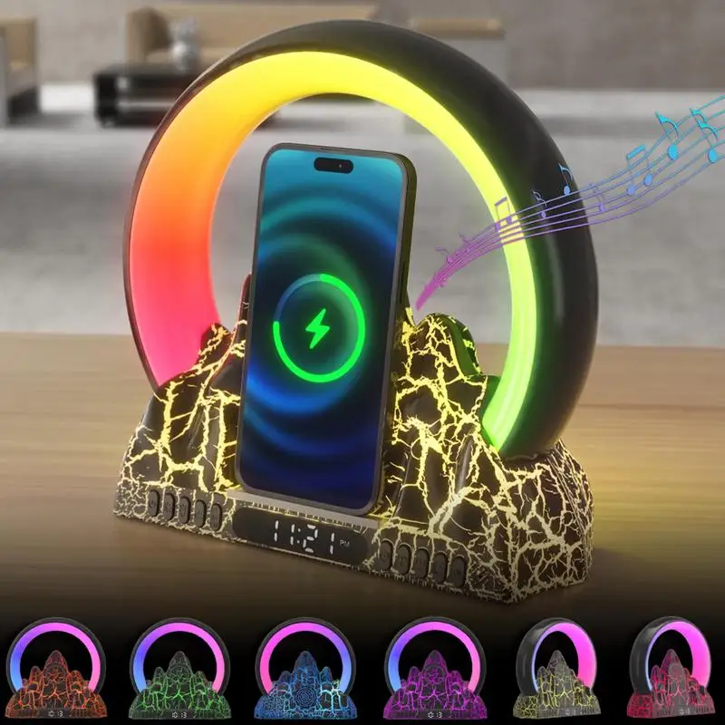Wireless LED Bedside Table Lamp Atmosphere Flame Lamp with Wireless Charging Wireless Speaker Alarm Clock for Bedroom Home Party
Wireless LED Bedside Table Lamp Atmosphere Flame Lamp with Wireless Charging Wireless Speaker Alarm Clock for Bedroom Home Party