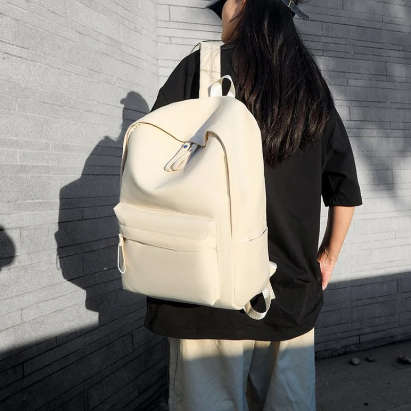 Large-capacity student backpack, solid color women's backpack, simple and stylish Korean-style quality backpack for daily use
Large-capacity student backpack, solid color women's backpack, simple and stylish Korean-style quality backpack for daily use