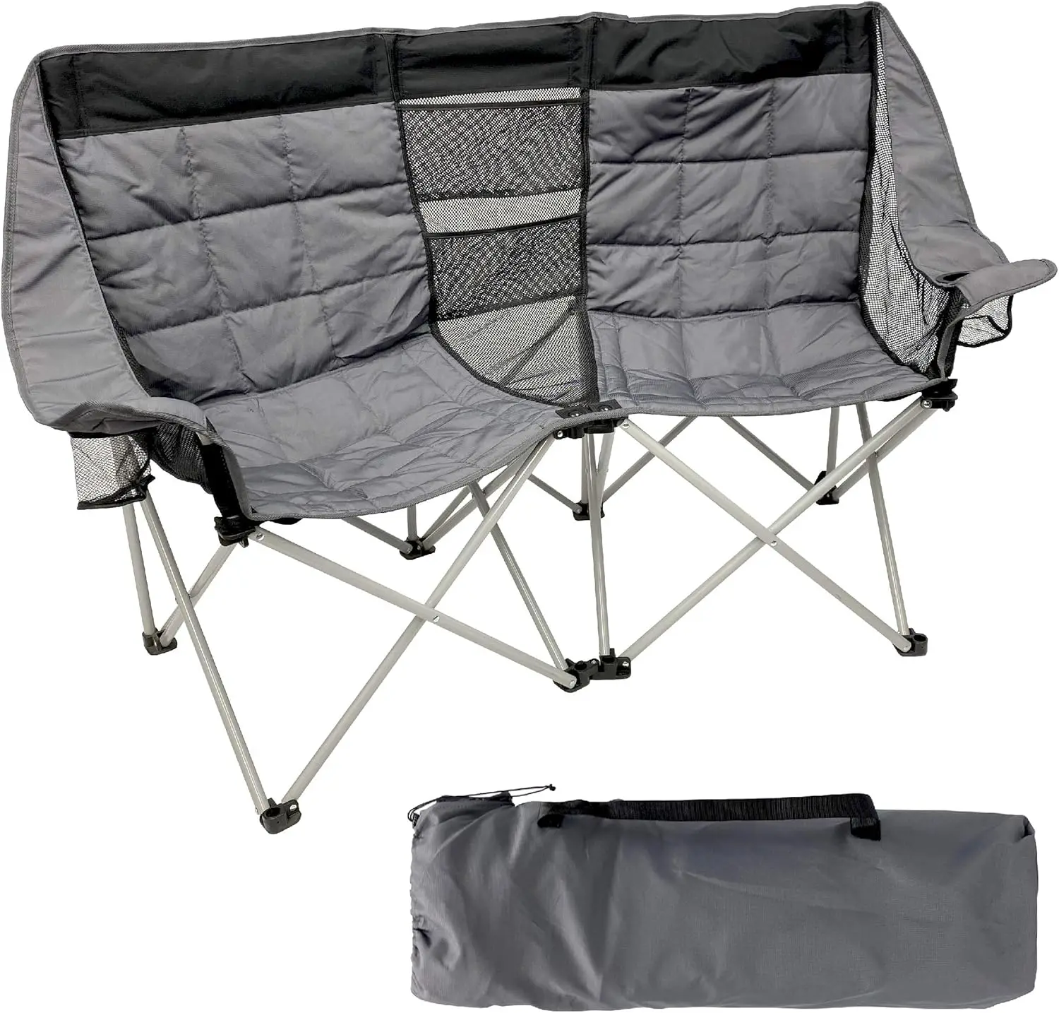Heavy Duty Oversized Double Love Seat Camping Chair - Padded, Folds Easily, Black Grey
Heavy Duty Oversized Double Love Seat Camping Chair - Padded, Folds Easily, Black Grey