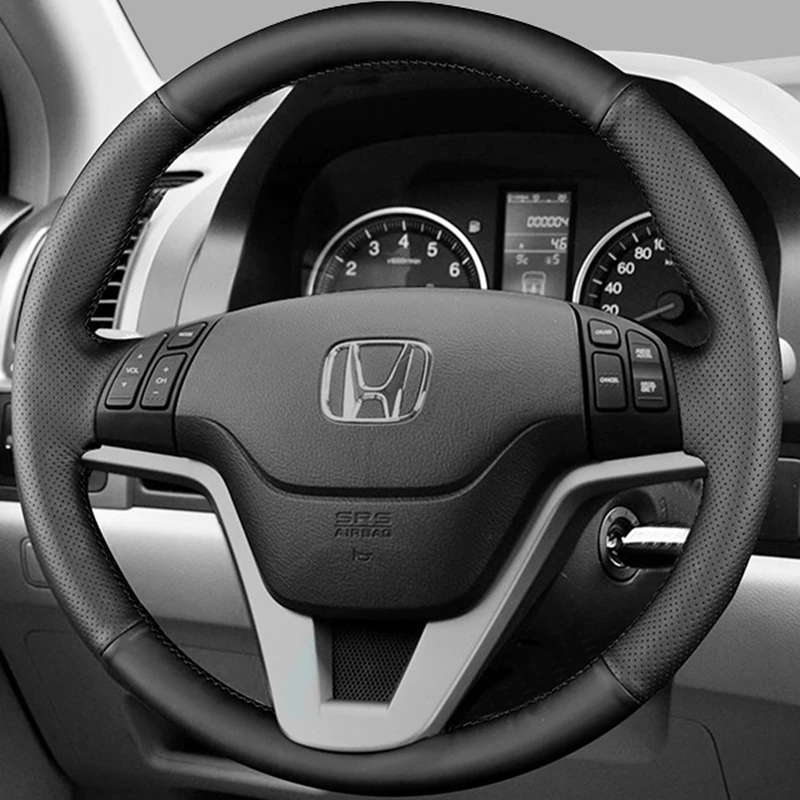 Hand-stitched Steering Wheel Cover Black Artificial Leather Car Steering Wheel Covers Wrap For Honda CR-V CRV 2007-2011
Hand-stitched Steering Wheel Cover Black Artificial Leather Car Steering Wheel Covers Wrap For Honda CR-V CRV 2007-2011