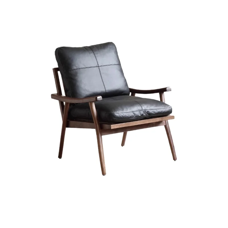 North American black walnut leisure chair Nordic single sofa chair table leather chair Italian light luxury
North American black walnut leisure chair Nordic single sofa chair table leather chair Italian light luxury