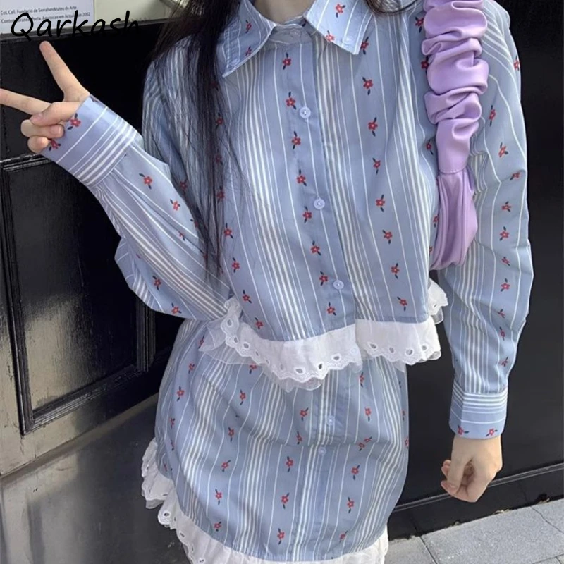 Lace Slip Floral Striped Long Sleeve Short T-shirts+patchwork Mini Skirts Fashion Cute Sets Women Simple Designer Leisure Simple
Lace Slip Floral Striped Long Sleeve Short T-shirts+patchwork Mini Skirts Fashion Cute Sets Women Simple Designer Leisure Simple