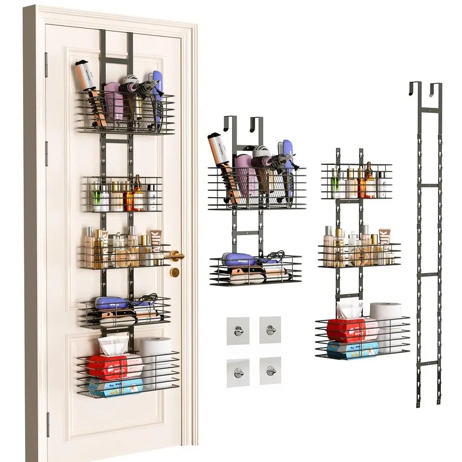 5-уровневый органайзер для ванной комнаты на дверь, держатель для фена, органайзер для инструментов для укладки волос, регулируемая высота, настенная полка для хранения в ванной комнате своими руками
5-уровневый органайзер для ванной комнаты на дверь, держатель для фена, органайзер для инструментов для укладки волос, регулируемая высота, настенная полка для хранения в ванной комнате своими руками