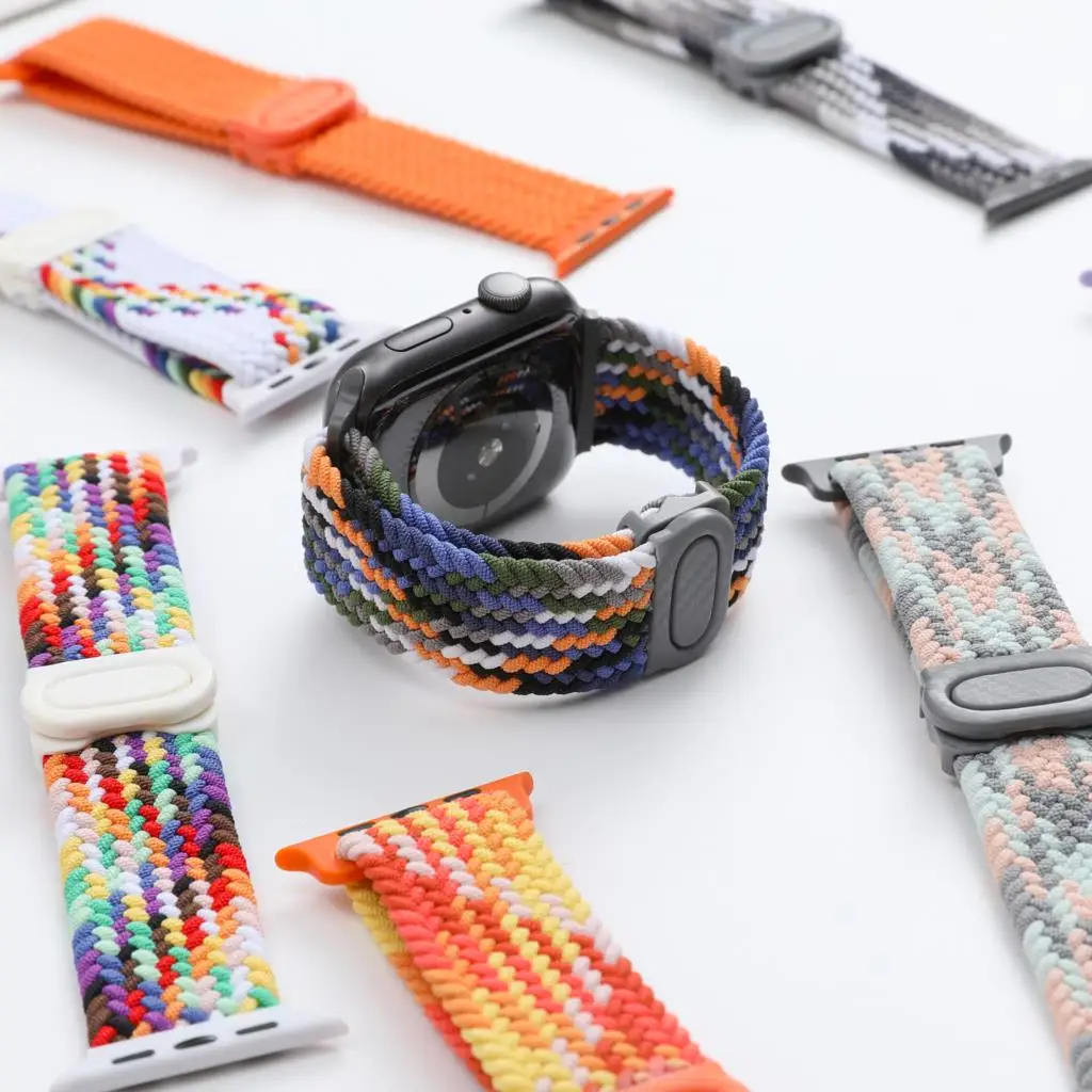 Ремешок Плетеный для Apple watch band 44 мм 40 мм 45 мм 41 мм 49 мм 38 мм 42, эластичный нейлоновый браслет для iWatch series se 6 7 8 9 Ultra2 band
Ремешок Плетеный для Apple watch band 44 мм 40 мм 45 мм 41 мм 49 мм 38 мм 42, эластичный нейлоновый браслет для iWatch series se 6 7 8 9 Ultra2 band