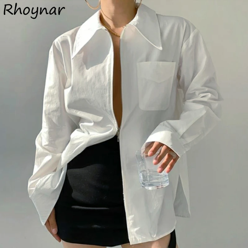 White Shirts Women Tops Autumn Simple Unisex Temper Office Lady Loose Chic European Style Fashion Pockets Daily Camisas De Mujer
White Shirts Women Tops Autumn Simple Unisex Temper Office Lady Loose Chic European Style Fashion Pockets Daily Camisas De Mujer