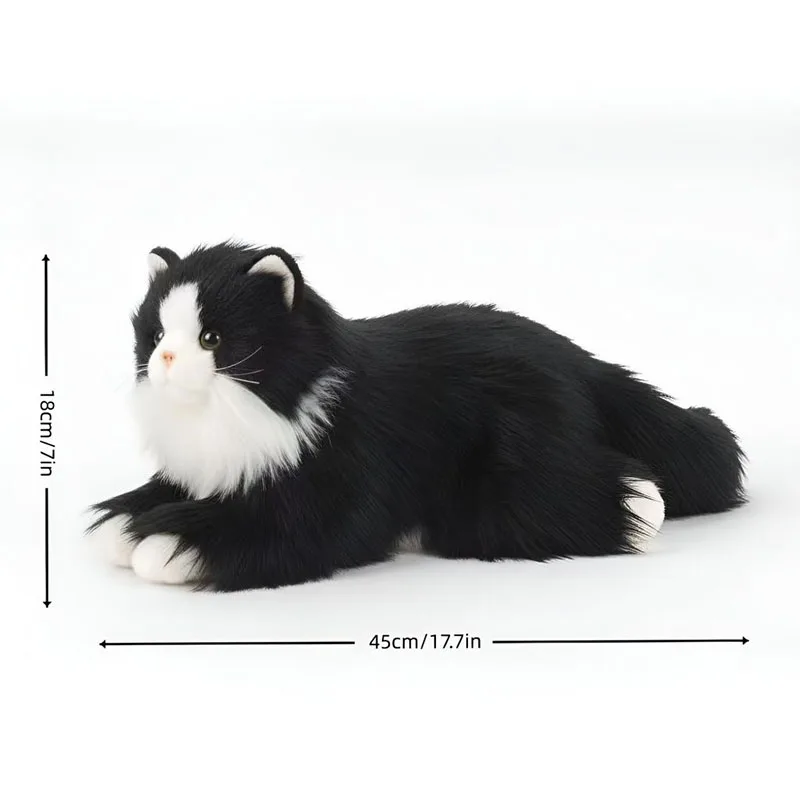 Realistic Black and White Cat Plush Toy Lifelike Stuffed Kitten Soft Fluffy Simulation Cat Plush Pillow for Kids Gift Home Decor
Realistic Black and White Cat Plush Toy Lifelike Stuffed Kitten Soft Fluffy Simulation Cat Plush Pillow for Kids Gift Home Decor