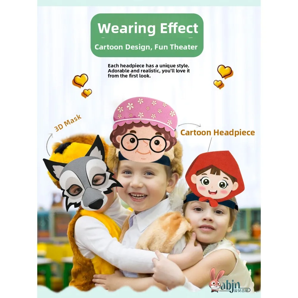 Children's Drama Performance Role Headwear Little Red Riding Hood Big Bad Wolf Story Teaching Props Hat Performance Props
Children's Drama Performance Role Headwear Little Red Riding Hood Big Bad Wolf Story Teaching Props Hat Performance Props