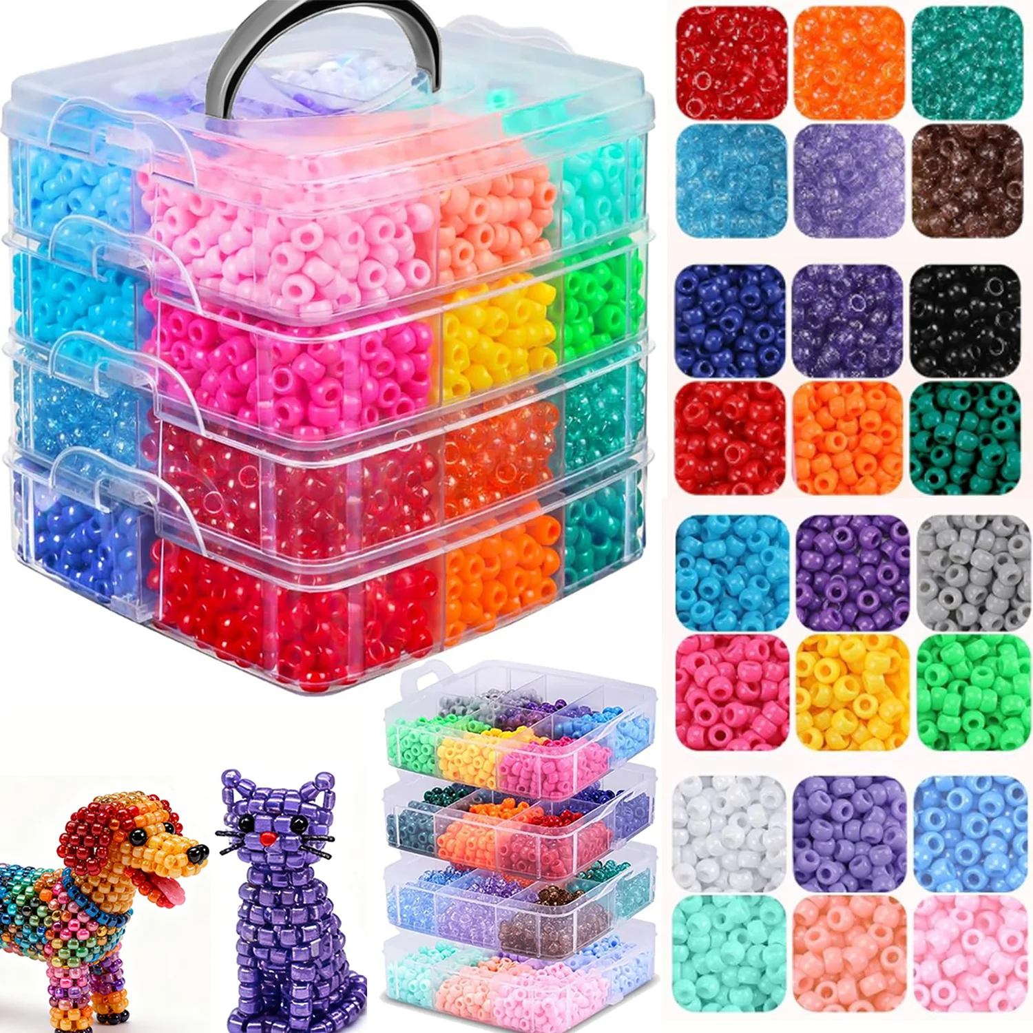 5200PCS24 color small horse bead box for easy storage, DIY jewelry making, used for making bracelets, handicrafts, hair accessor
5200PCS24 color small horse bead box for easy storage, DIY jewelry making, used for making bracelets, handicrafts, hair accessor