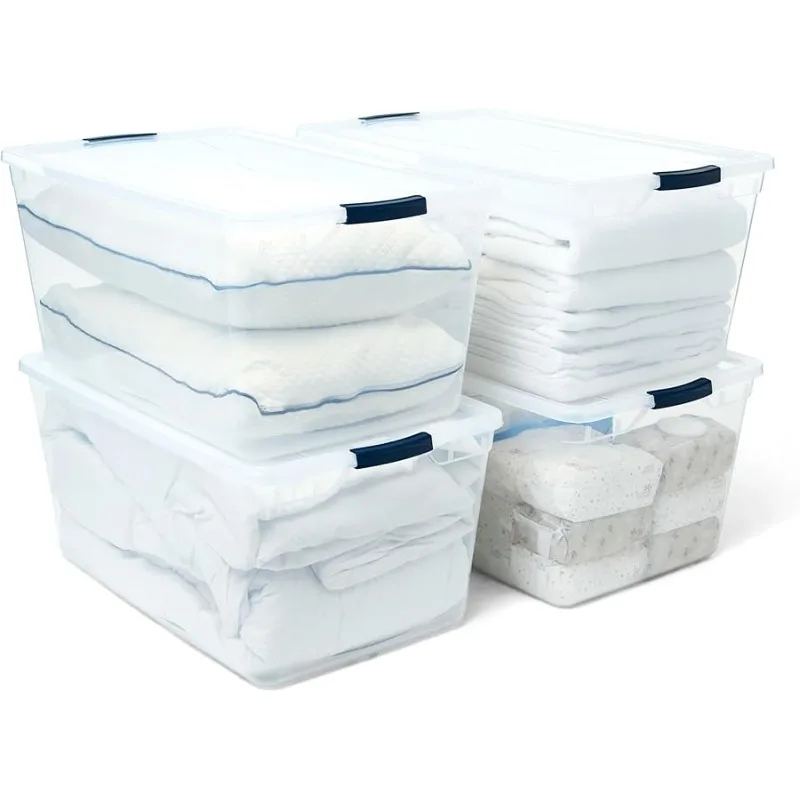 Cleverstore 95 Qt Clear Storage Bins with Lids, 4-Pack, Stackable, BPA-Free, Made in USA
Cleverstore 95 Qt Clear Storage Bins with Lids, 4-Pack, Stackable, BPA-Free, Made in USA