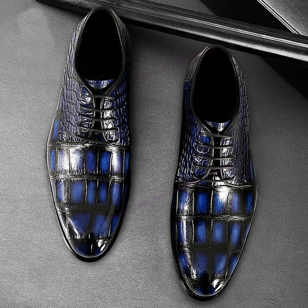 Blue Crocodile Runway Men's Loafers Lace Up Chunky Heels Business Dress Shoes Big Size New Style Shoes 2023 Zapatos Para Hombres
Blue Crocodile Runway Men's Loafers Lace Up Chunky Heels Business Dress Shoes Big Size New Style Shoes 2023 Zapatos Para Hombres