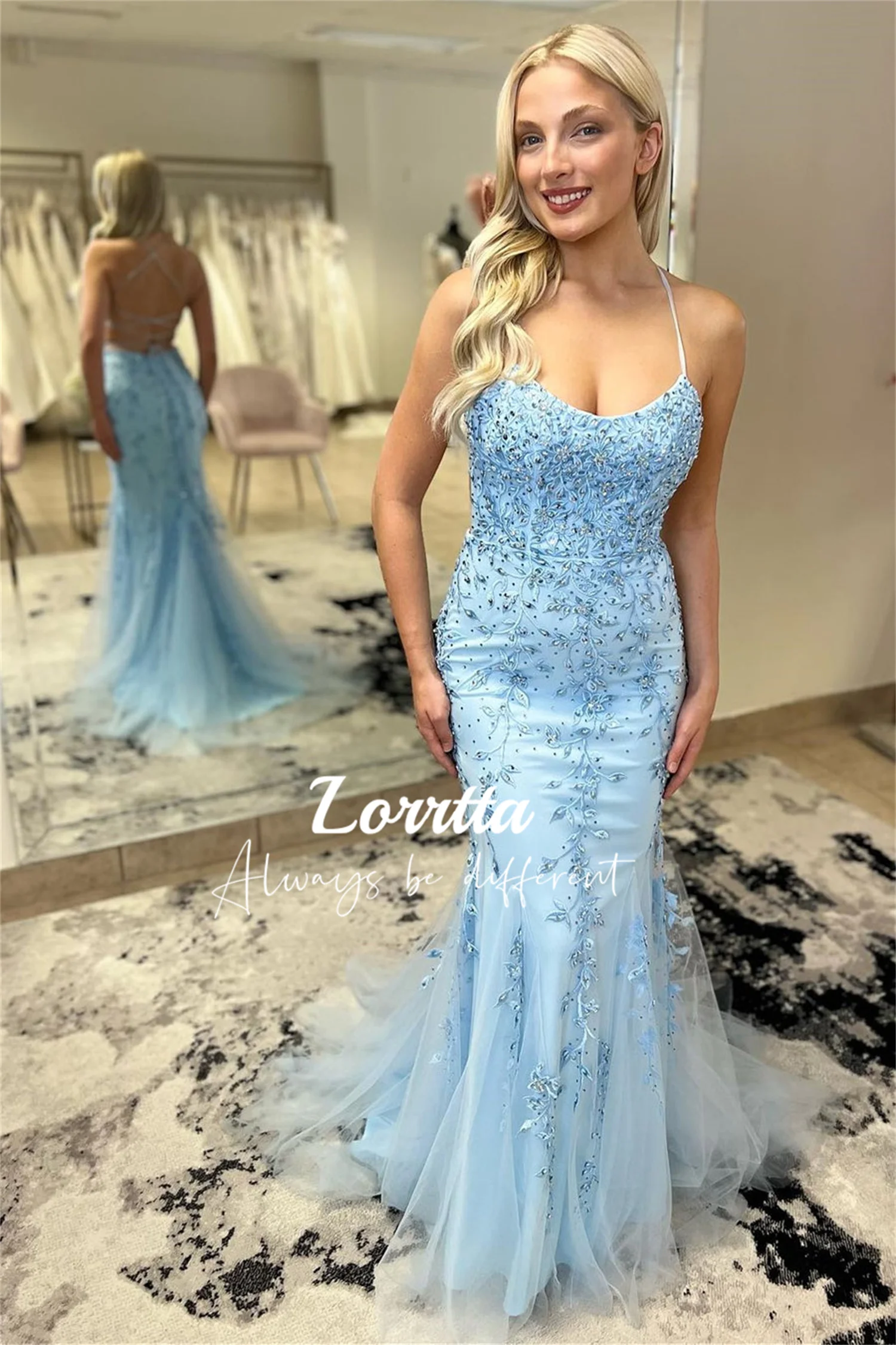 Lorrtta Shiny Applique Backless Cocktail Party Blue Sling Mermaid Skirt Sexy Dresses for Prom Elegant Pretty Women's Dress Gala
Lorrtta Shiny Applique Backless Cocktail Party Blue Sling Mermaid Skirt Sexy Dresses for Prom Elegant Pretty Women's Dress Gala
