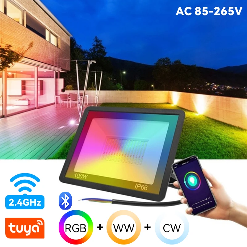 TUYA Smart WiFi RGB Floodlight 50W/100W IP66 Outdoor Spotlight APP Control 16 Million Colors For Garden, Party, Landscape Lighti
TUYA Smart WiFi RGB Floodlight 50W/100W IP66 Outdoor Spotlight APP Control 16 Million Colors For Garden, Party, Landscape Lighti