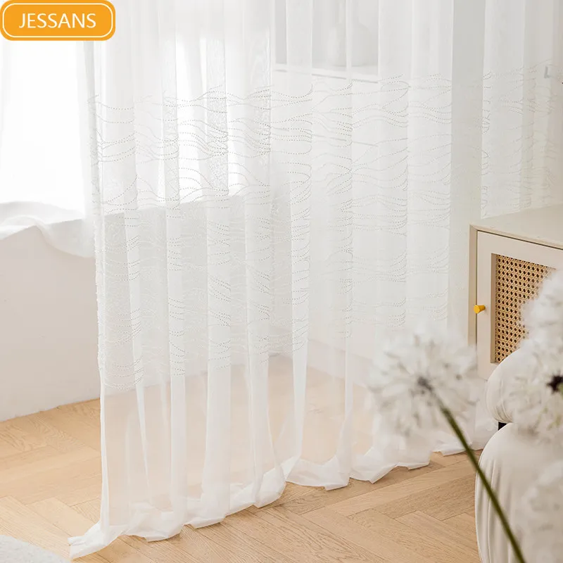 French Beaded Jacquard White Screen Curtains for Living Room Bedroom French Window Balcony Window Customized Finished
French Beaded Jacquard White Screen Curtains for Living Room Bedroom French Window Balcony Window Customized Finished