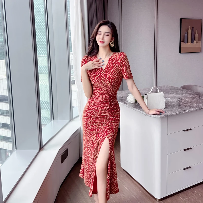 Elegant Woman Dresses Ladies 2022 Hip Wrap Summer Women's Clothing Short Sleeves Dress Vintage Fishtail Traf Bodycon Chic Female
Elegant Woman Dresses Ladies 2022 Hip Wrap Summer Women's Clothing Short Sleeves Dress Vintage Fishtail Traf Bodycon Chic Female