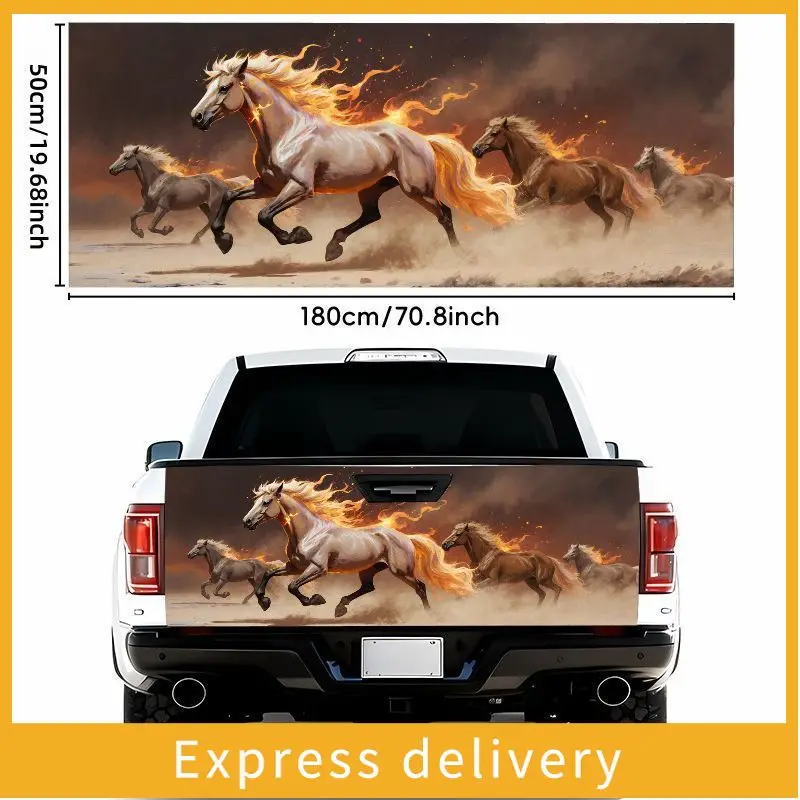 2PC 50 * 180cm, Mythical Flame Horse Tail Sticker - Dynamic Soot Ember Design, Waterproof and Self-Adhesive, Strong
2PC 50 * 180cm, Mythical Flame Horse Tail Sticker - Dynamic Soot Ember Design, Waterproof and Self-Adhesive, Strong