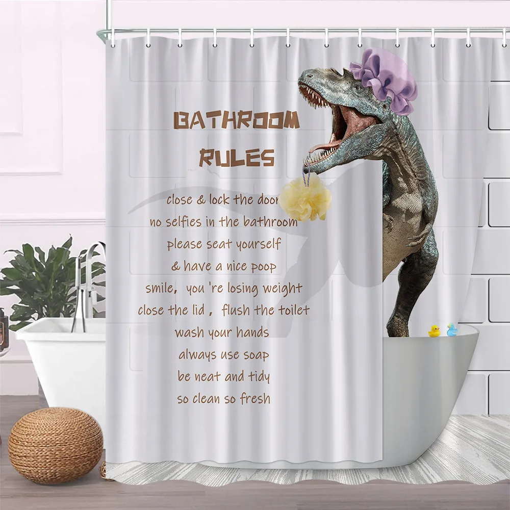 Cute Dinosaur Elephant Shower Curtains Funny Animal Bathroom Bathtub Decoration Polyester Fabric Bath Curtain with Hook Washable 
Cute Dinosaur Elephant Shower Curtains Funny Animal Bathroom Bathtub Decoration Polyester Fabric Bath Curtain with Hook Washable