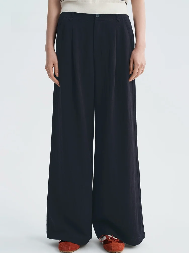 Indicia Casual Pants Summer 2026 New Style Dark Blue Long Leisure Trousers High Waist Wide Leg Pants Pure Color Simple Design
Indicia Casual Pants Summer 2026 New Style Dark Blue Long Leisure Trousers High Waist Wide Leg Pants Pure Color Simple Design