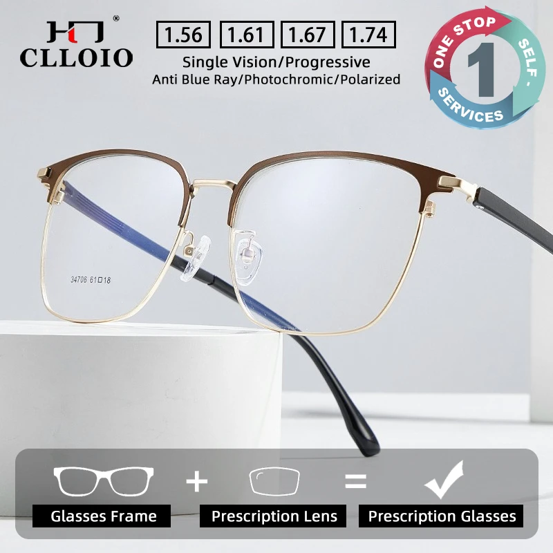 CLLOIO Classic Versatile Casual Style Alloy Prescription Glasses Blue Light Blocking Myopia Glasses Progressive Reading Eyewear
CLLOIO Classic Versatile Casual Style Alloy Prescription Glasses Blue Light Blocking Myopia Glasses Progressive Reading Eyewear