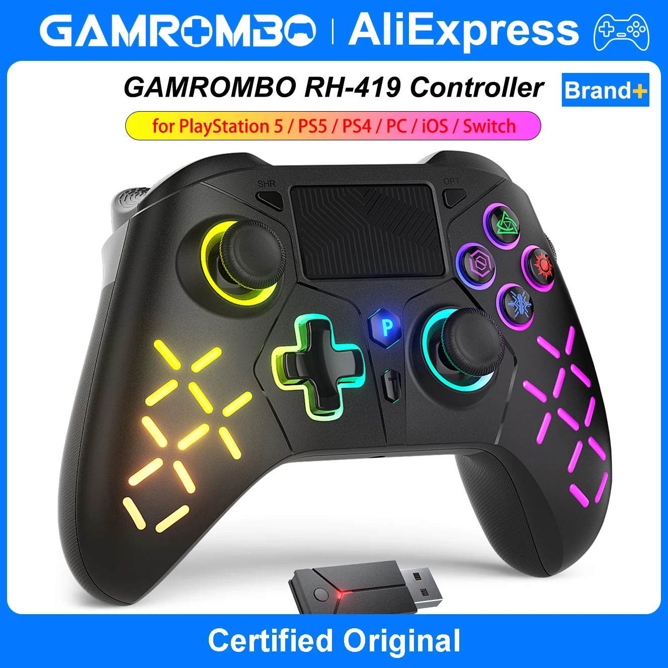 LED Wireless Controller for PS5/PS5 Pro/Slim/ PS4/PS3/Windows,Dual Vibration Gamepad W/Marco/Turbo Function,3.5mm headphone Jack
LED Wireless Controller for PS5/PS5 Pro/Slim/ PS4/PS3/Windows,Dual Vibration Gamepad W/Marco/Turbo Function,3.5mm headphone Jack