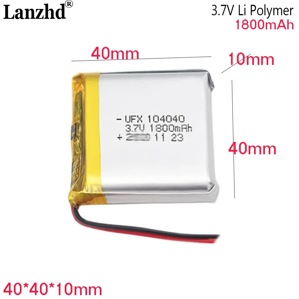 104040 1800mAh polymer lithium battery For Bluetooth speaker currency detector mobile POS machine call machine cell
104040 1800mAh polymer lithium battery For Bluetooth speaker currency detector mobile POS machine call machine cell
