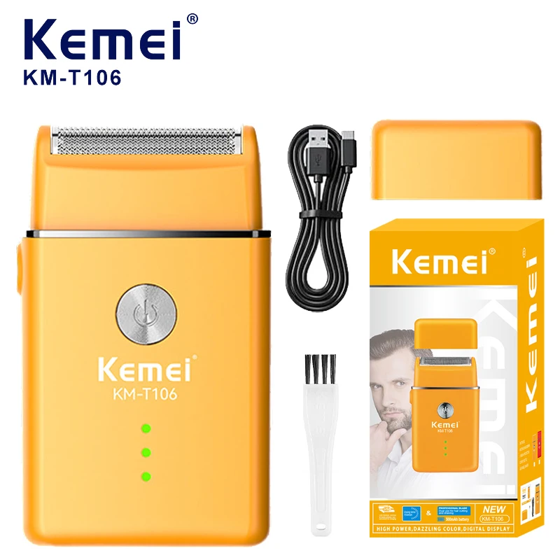 Портативная бритва Kemei KM-T106, быстрая зарядка, сабельная электрическая бритва с одной сеткой
Портативная бритва Kemei KM-T106, быстрая зарядка, сабельная электрическая бритва с одной сеткой