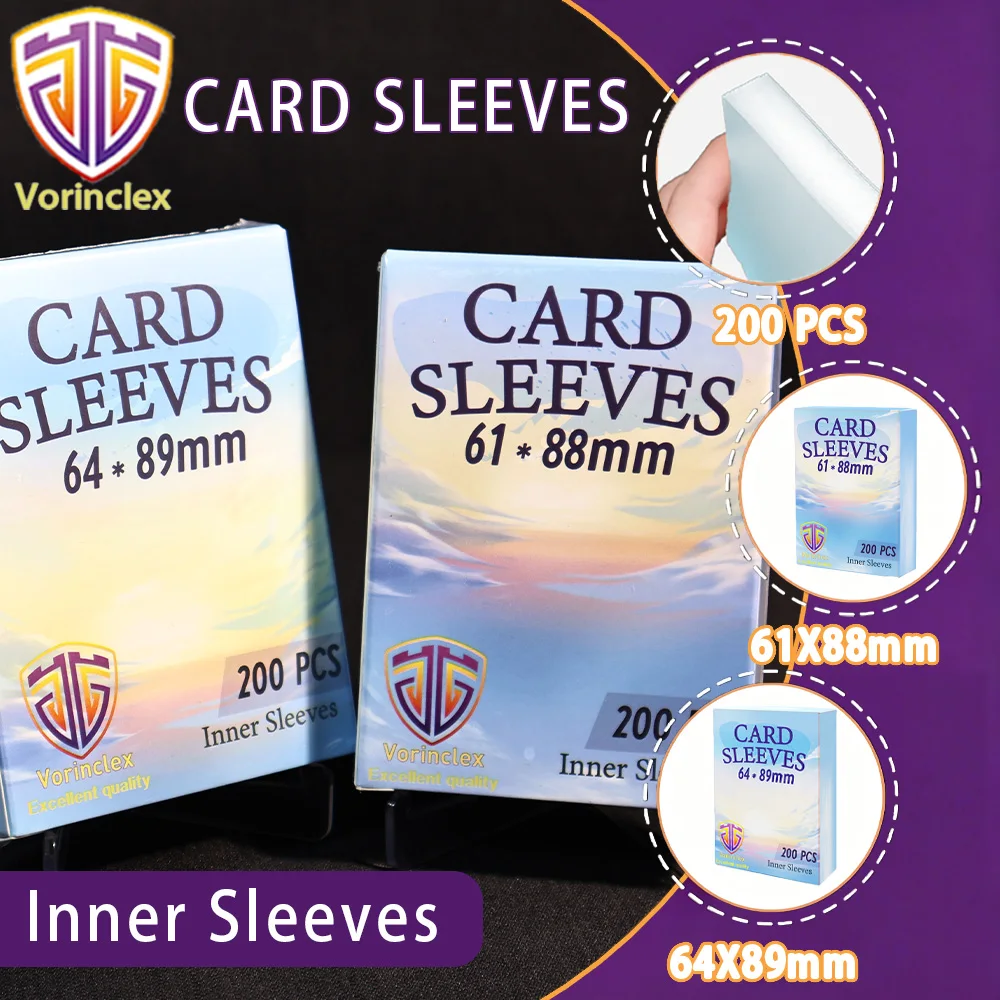 200PCS Inner Card Sleeves Perfect Fit 61x88mm 64x89mm Clear Soft Card Protectors for TCG Trading Cards Collectible Cards
200PCS Inner Card Sleeves Perfect Fit 61x88mm 64x89mm Clear Soft Card Protectors for TCG Trading Cards Collectible Cards