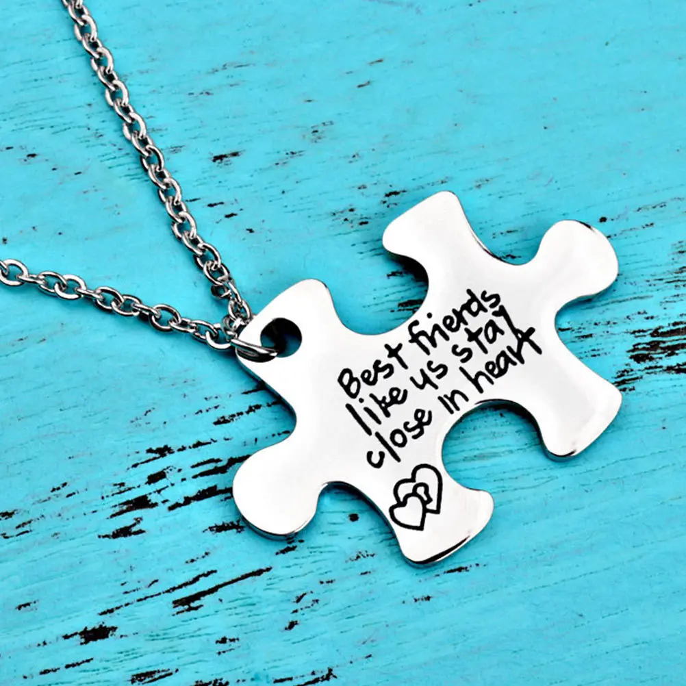 1 set Necklace Best Friend Matching Set Titanium Steel Friendship Puzzle Necklace Gift For Girls Split Necklaces
1 set Necklace Best Friend Matching Set Titanium Steel Friendship Puzzle Necklace Gift For Girls Split Necklaces