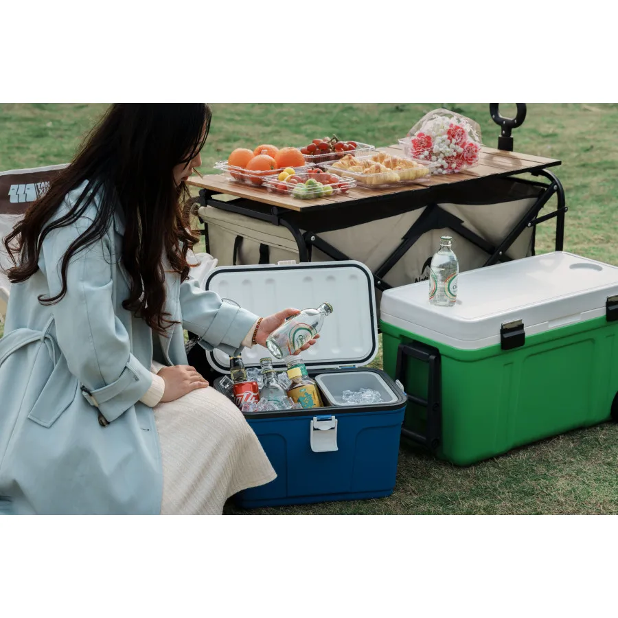 Outdoor Camping Picnic Food Fresh Ice Cooler 32L Portable Camping Insulated Cooler Box With Folding Table Function
Outdoor Camping Picnic Food Fresh Ice Cooler 32L Portable Camping Insulated Cooler Box With Folding Table Function
