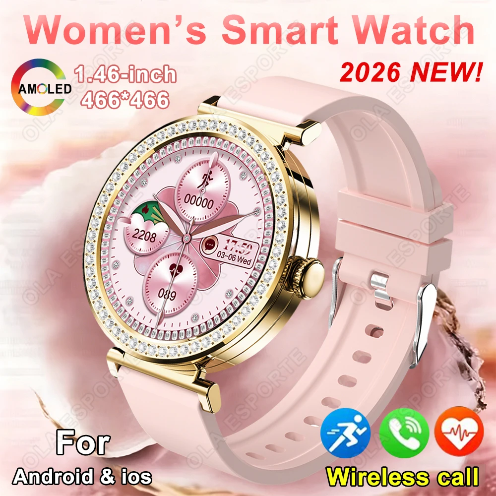 2026 New Diamond Women Smart Watch 1.46"AMOLED Full Touch Screen Bluetooth Call Health Monitor IP68 Waterproof Ladies Watch HW12
2026 New Diamond Women Smart Watch 1.46"AMOLED Full Touch Screen Bluetooth Call Health Monitor IP68 Waterproof Ladies Watch HW12