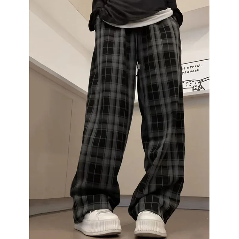 Black Plaid Pants for Women Spring Summer 2025 New High Waist Loose Straight Pants Korean Casual Pockets Wide Leg Trousers Woman
Black Plaid Pants for Women Spring Summer 2025 New High Waist Loose Straight Pants Korean Casual Pockets Wide Leg Trousers Woman