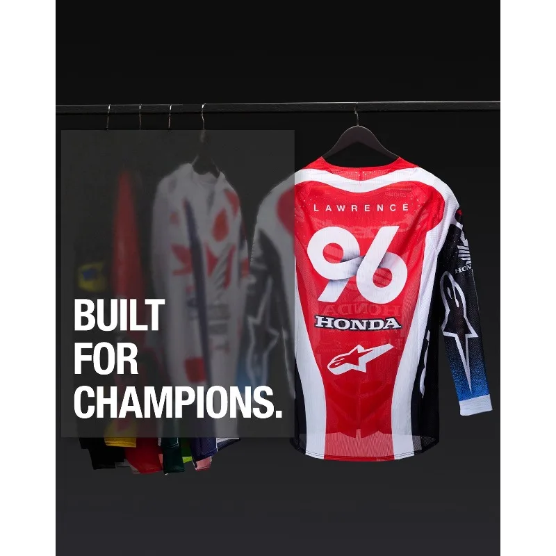 2026 Trendy Honda Racing Driver Jett Lawrence Children's Youth Motorcycle Riding Suit MXGP 450SMX Men Women's Motocross Jersey
2026 Trendy Honda Racing Driver Jett Lawrence Children's Youth Motorcycle Riding Suit MXGP 450SMX Men Women's Motocross Jersey