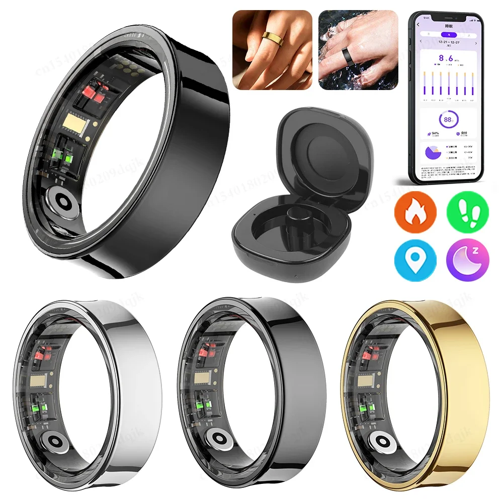 R09 Smart Ring Men Women Charging Case Skin Temperature Health Sleep Monitor 5ATM Waterproof Camera Control Rings Finger
R09 Smart Ring Men Women Charging Case Skin Temperature Health Sleep Monitor 5ATM Waterproof Camera Control Rings Finger