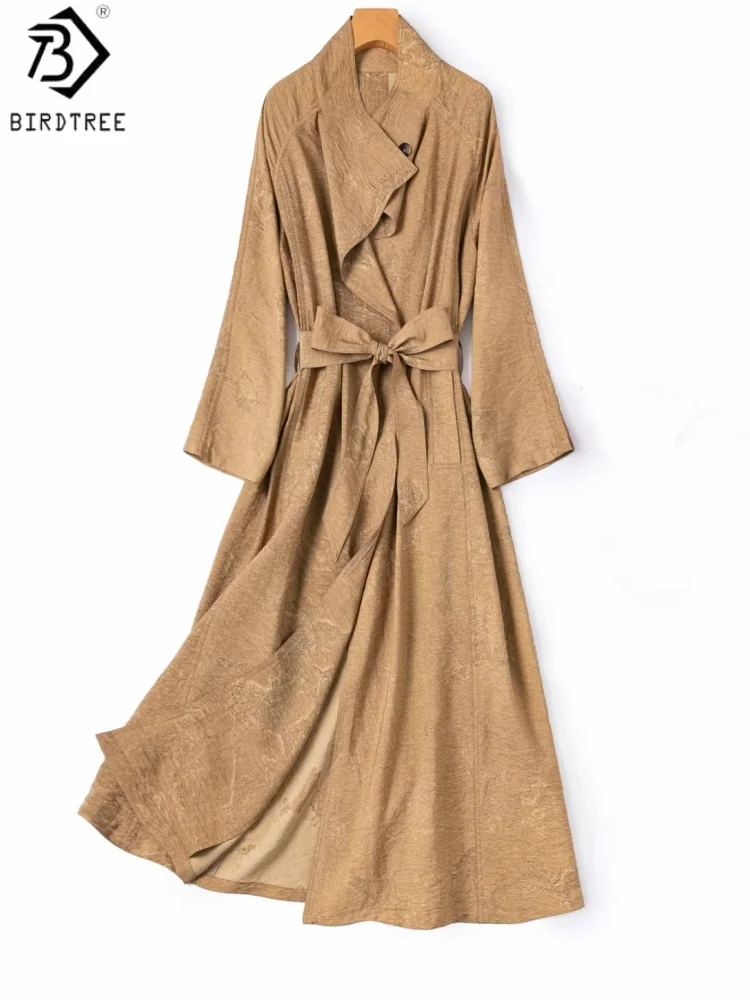 Birdtree, 76% Silk 24% Nylon Trench Coat, Dry Silk Loose Jackets, Women's Lapel Full Sleeve Slit Tops, 2026 Spring New T63023JF
Birdtree, 76% Silk 24% Nylon Trench Coat, Dry Silk Loose Jackets, Women's Lapel Full Sleeve Slit Tops, 2026 Spring New T63023JF