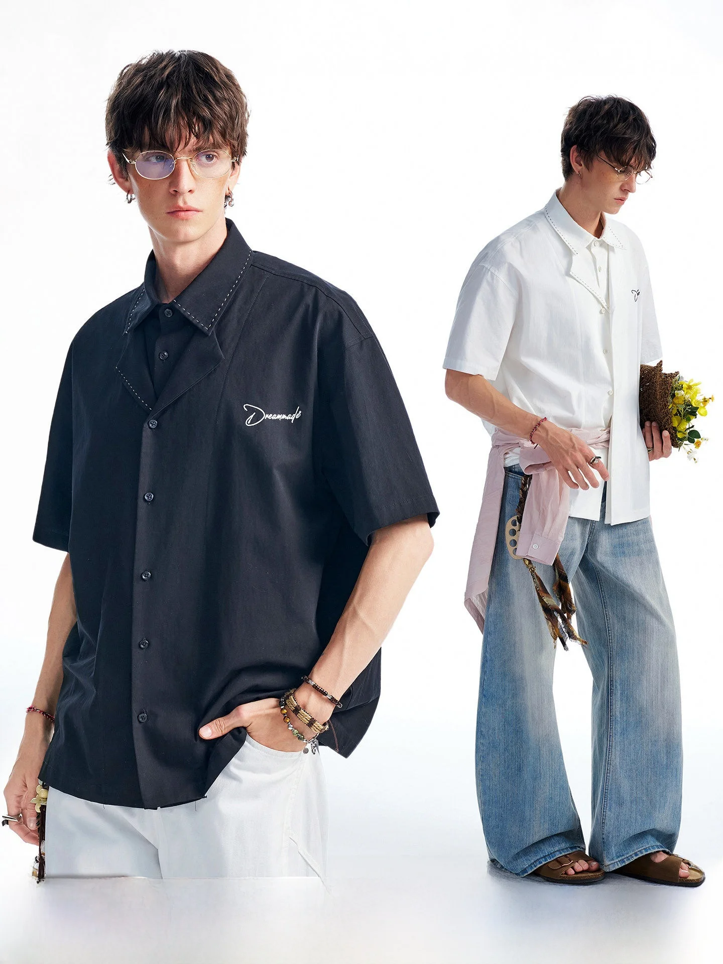 Loose Fit Short Sleeve Shirt Mens Summer Breathable Cotton Embroidery Stitching Fake Two-Piece Style Casual Commute Style
Loose Fit Short Sleeve Shirt Mens Summer Breathable Cotton Embroidery Stitching Fake Two-Piece Style Casual Commute Style
