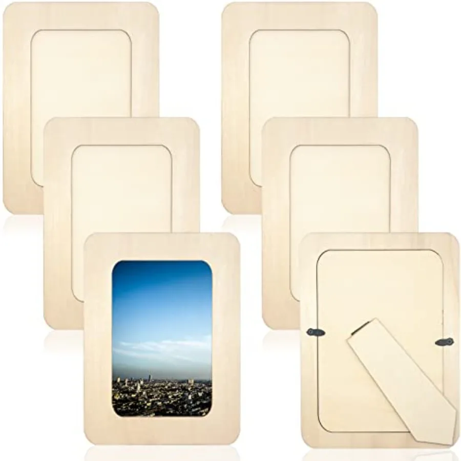 6 PCS DIY Wooden Picture Frames Unfinished Solid Wood Photo Picture Frames for 4 x 6 in Photos, Standing Wooden Photo Frames fo
6 PCS DIY Wooden Picture Frames Unfinished Solid Wood Photo Picture Frames for 4 x 6 in Photos, Standing Wooden Photo Frames fo