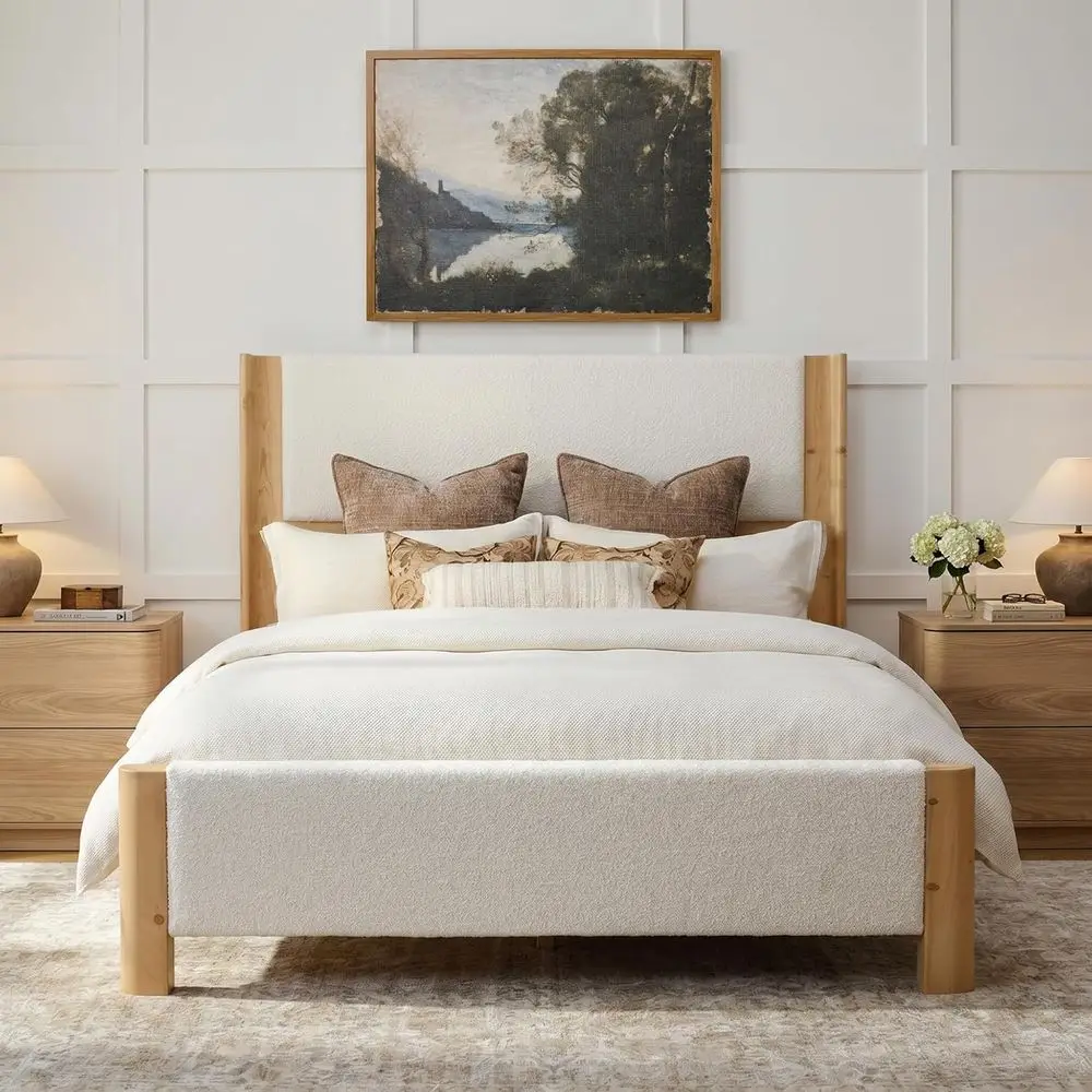 Yechen Solid Wood Queen Size Bed e, 51'' Tall board Upholstered Bede with Curved Wingback, Wooden Platorm Bed with Natural Pine
Yechen Solid Wood Queen Size Bed e, 51'' Tall board Upholstered Bede with Curved Wingback, Wooden Platorm Bed with Natural Pine