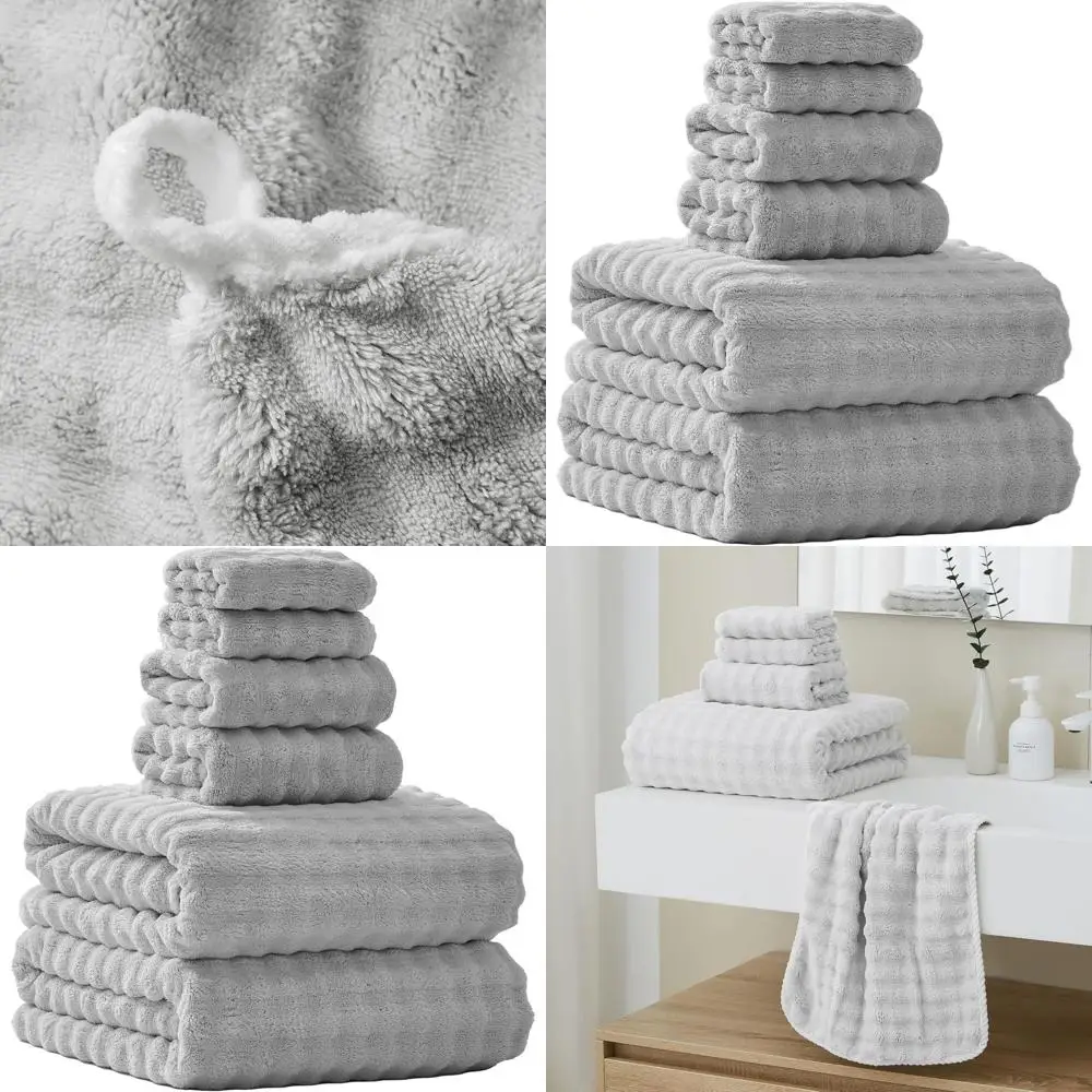 Большие банные полотенца 40x80 см - набор из 6 штук, толстые, быстросохнущие, впитывающие, из микрофибры, для взрослых (серые)
Большие банные полотенца 40x80 см - набор из 6 штук, толстые, быстросохнущие, впитывающие, из микрофибры, для взрослых (серые)