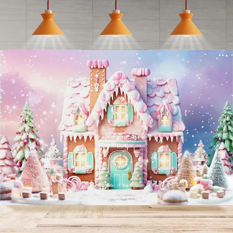 Happy Christmas Day Candy House Photography Backdrop Pink Mint Green Sweet Candy Cottage Xmas Tree Winter Birthday Background
Happy Christmas Day Candy House Photography Backdrop Pink Mint Green Sweet Candy Cottage Xmas Tree Winter Birthday Background